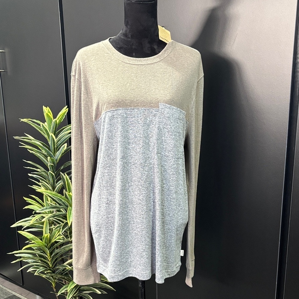 UpWest Hemp crew neck, color block pocket Tee